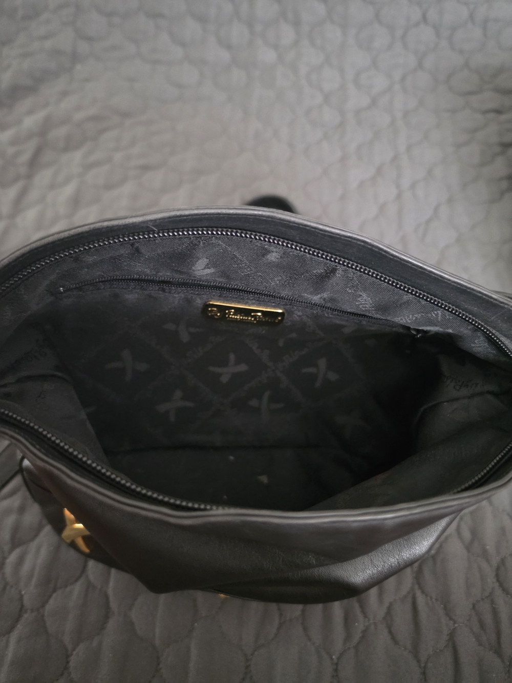 Paloma Picasso Black Leather Crossbody with Gold X Hardware - Picture 5 of 5